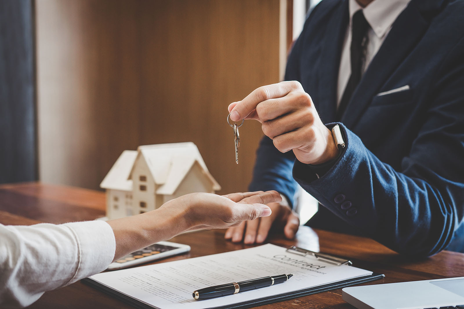 Keys handed to tenant by SKSL Property Management in Massachusetts
